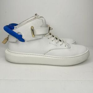 Buscemi Men's White Leather High-Top Sneakers Shoes Size US 11 / EU 44